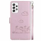 For Samsung Galaxy A52 4G / 5G Cute Cats RFID Leather Phone Case(Rose Gold) - 3