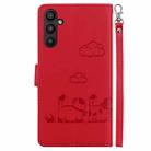 For Samsung Galaxy A54 5G Cute Cats RFID Leather Phone Case(Red) - 3