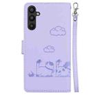 For Samsung Galaxy A55 5G Cute Cats RFID Leather Phone Case(Purple) - 3