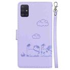 For Samsung Galaxy A71 4G Cute Cats RFID Leather Phone Case(Purple) - 3