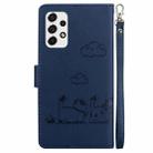 For Samsung Galaxy A73 5G Cute Cats RFID Leather Phone Case(Blue) - 3