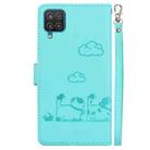 For Samsung Galaxy A12 5G Cute Cats RFID Leather Phone Case(Green) - 3
