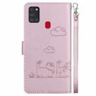 For Samsung Galaxy A21s Cute Cats RFID Leather Phone Case(Rose Gold) - 3