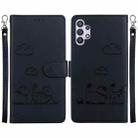 For Samsung Galaxy A32 5G Cute Cats RFID Leather Phone Case(Black) - 1