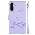 For Samsung Galaxy A26 5G Cute Cats RFID Leather Phone Case(Purple) - 3
