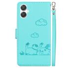 For Samsung Galaxy A25 5G / A25e JP Edition Cute Cats RFID Leather Phone Case(Green) - 3