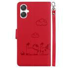 For Samsung Galaxy A25 5G / A25e JP Edition Cute Cats RFID Leather Phone Case(Red) - 3
