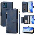 For Motorola Moto E13 4G 2023 Multi-Card Slots Zipper Wallet Leather Phone Case(Blue) - 1