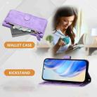 For Motorola Moto G Play 2021 Multi-Card Slots Zipper Wallet Leather Phone Case(Purple) - 3