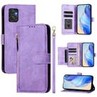 For Motorola Moto G Power 5G 2023 Multi-Card Slots Zipper Wallet Leather Phone Case(Purple) - 1