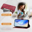 For Motorola Moto G31 Global / Moto G41 Multi-Card Slots Zipper Wallet Leather Phone Case(Dark Red) - 3