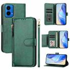 For Motorola Moto G45 5G / G34 5G Multi-Card Slots Zipper Wallet Leather Phone Case(Green) - 1