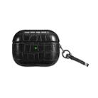 For AirPods Pro 2 Crocodile Texture Earphone Protective Case(Black) - 1