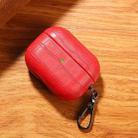 For AirPods Pro 2 Crocodile Texture Earphone Protective Case(Red) - 2