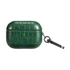 For AirPods Pro 2 Crocodile Texture Earphone Protective Case(Dark Green) - 1