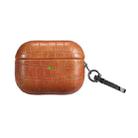 For AirPods Pro 2 Crocodile Texture Earphone Protective Case(Light Brown) - 1