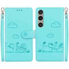 For Sony Xperia 1 VI Cute Cats RFID Leather Phone Case(Green) - 1