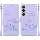 For Sony Xperia 1 VI Cute Cats RFID Leather Phone Case(Purple) - 1