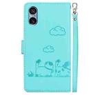 For Sony Xperia 5 V Cute Cats RFID Leather Phone Case(Green) - 3