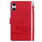 For Sony Xperia 10 VI Cute Cats RFID Leather Phone Case(Red) - 3