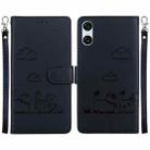 For Sony Xperia 10 VI Cute Cats RFID Leather Phone Case(Black) - 1