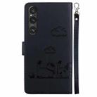 For Sony Xperia 1 V Cute Cats RFID Leather Phone Case(Black) - 3