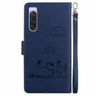 For Sony Xperia 10 V Cute Cats RFID Leather Phone Case(Blue) - 3