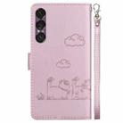 For Sony Xperia 1 VII Cute Cats RFID Leather Phone Case(Rose Gold) - 3