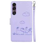 For Sony Xperia 1 VII Cute Cats RFID Leather Phone Case(Purple) - 3
