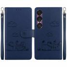 For Sony Xperia 1 VII Cute Cats RFID Leather Phone Case(Blue) - 1