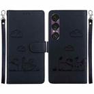 For Sony Xperia 1 VII Cute Cats RFID Leather Phone Case(Black) - 1