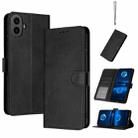 For Nothing CMF Phone 1 Solid Calf Texture Flip Leather Phone Case(Black) - 1