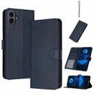 For Nothing CMF Phone 1 Solid Calf Texture Flip Leather Phone Case(Dark Blue) - 1