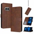 For Nothing Phone 2a / 2a Plus Solid Calf Texture Flip Leather Phone Case(Brown) - 1