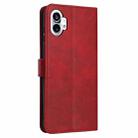 For Nothing Phone 1 Solid Calf Texture Flip Leather Phone Case(Red) - 3