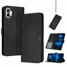 For Nothing Phone 1 Solid Calf Texture Flip Leather Phone Case(Black) - 1