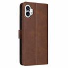 For Nothing Phone 2 Solid Calf Texture Flip Leather Phone Case(Brown) - 3