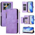 For Infinix GT 20 Pro 5G Multi-Card Slots Zipper Wallet Leather Phone Case(Purple) - 1