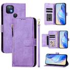 For Infinix Hot 10i Multi-Card Slots Zipper Wallet Leather Phone Case(Purple) - 1