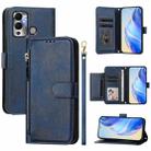 For Infinix Hot 12 Play Multi-Card Slots Zipper Wallet Leather Phone Case(Blue) - 1