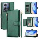 For Infinix Hot 30 5G Multi-Card Slots Zipper Wallet Leather Phone Case(Green) - 1