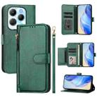 For Infinix Hot 40 / Hot 40 Pro Multi-Card Slots Zipper Wallet Leather Phone Case(Green) - 1