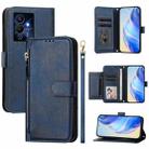 For Infinix Note 12 Pro 5G Multi-Card Slots Zipper Wallet Leather Phone Case(Blue) - 1