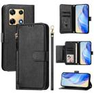 For Infinix Note 30 Pro Multi-Card Slots Zipper Wallet Leather Phone Case(Black) - 1