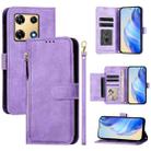 For Infinix Note 30 Pro Multi-Card Slots Zipper Wallet Leather Phone Case(Purple) - 1