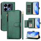 For Infinix Note 40 4G Multi-Card Slots Zipper Wallet Leather Phone Case(Green) - 1