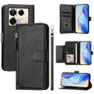 For Infinix Note 40 Pro / Note 40 Pro+ Multi-Card Slots Zipper Wallet Leather Phone Case(Black) - 1