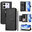 For Infinix Zero 30 5G Multi-Card Slots Zipper Wallet Leather Phone Case(Black) - 1