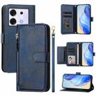 For Infinix Zero 30 5G Multi-Card Slots Zipper Wallet Leather Phone Case(Blue) - 1