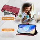 For Infinix Smart 10 4G Multi-Card Slots Zipper Wallet Leather Phone Case(Dark Red) - 3
